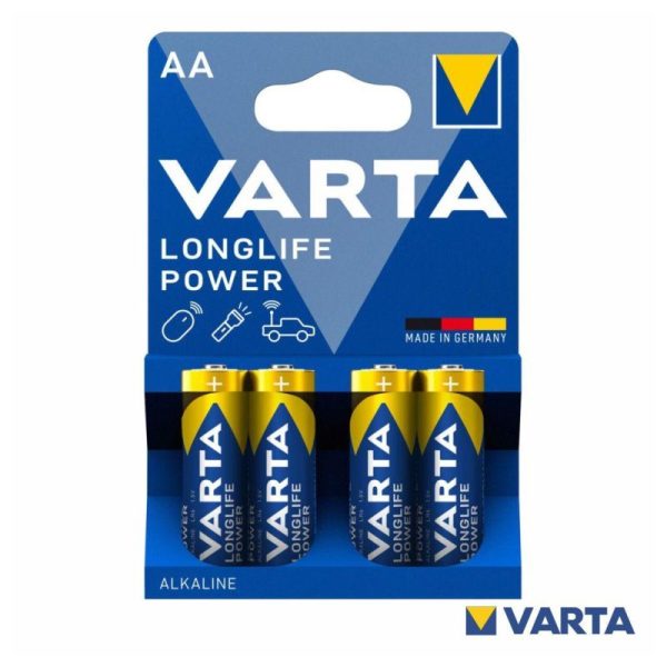 PILHA ALCALINA AA 1.5V 4X LONGLIFE POWER VARTA